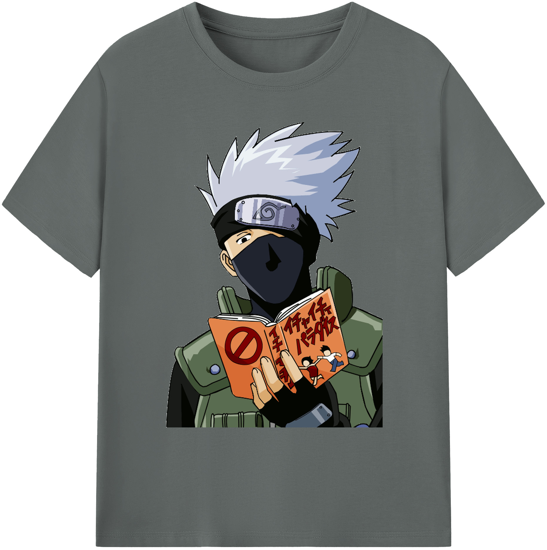 （画像用） NARUTO -ナルト- はたけ カカシ Hatake Kakashi 綿100％ メンズ半袖Tシャツ｜肌触りやわらか＆通気性